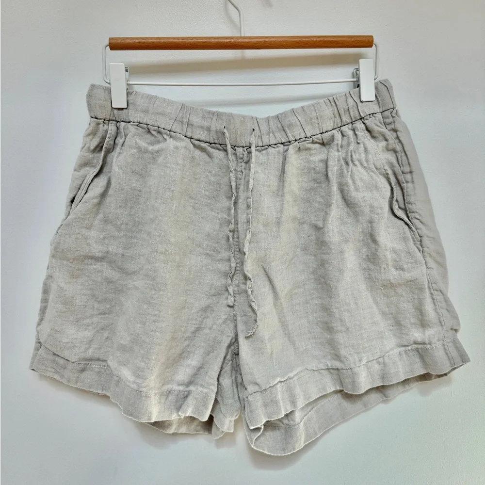 Arket Beige Linen Shorts - Picture 2 of 4
